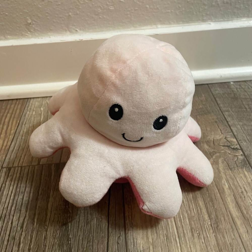 Reversible Octopus Plushie Pink Mood Flip Stuffed Animal Sensory Toy 4.5 inch‎